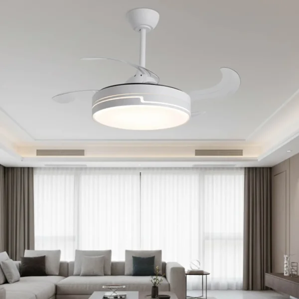 VENTILADOR DE TECHO LED 38W REGULABLE 4 ASPAS RETRÁCTILES ORIXA