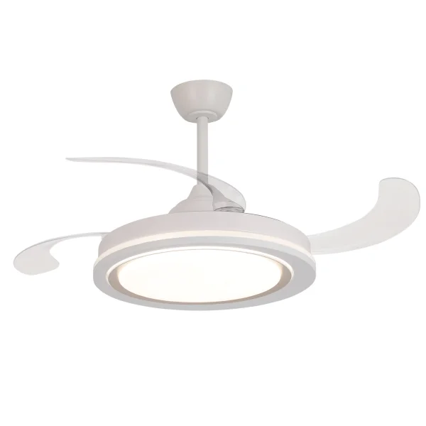 VENTILADOR DE TECHO LED 48W REGULABLE 4 ASPAS PLEGABLES HANOI