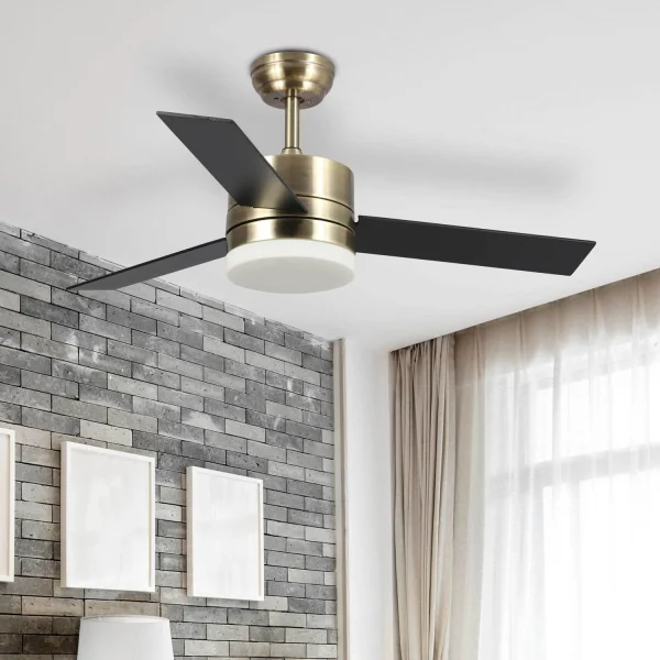 VENTILADOR DE TECHO LED LORENZO 18W CUERO