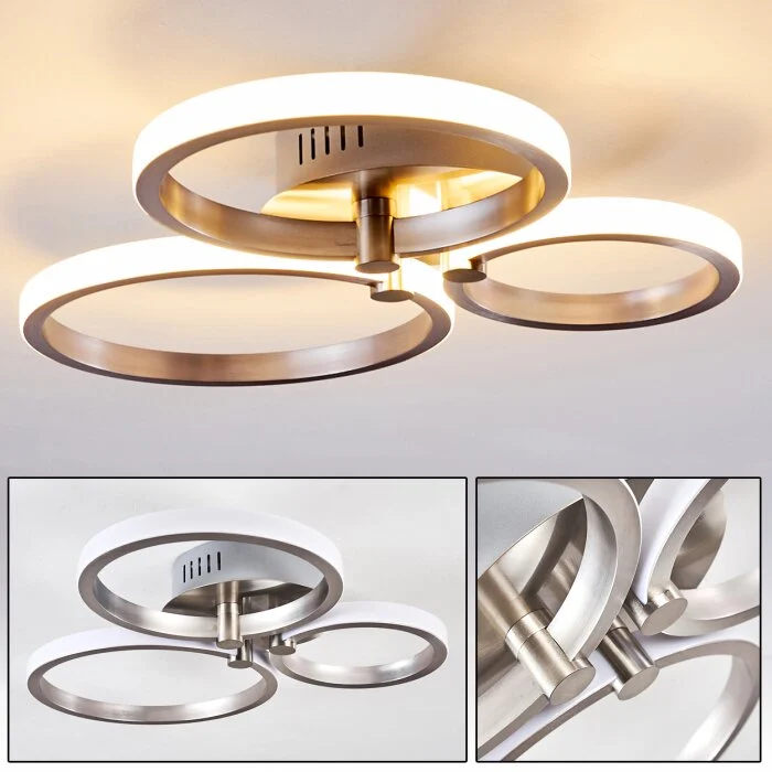 Volonne Lámpara de Techo LED Color acero inoxidable, Plata, 3 luces