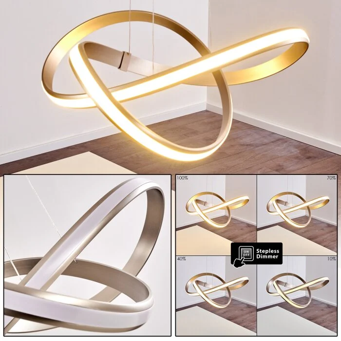 Woyens Lámpara Colgante LED Acero bruñido, 1 luz